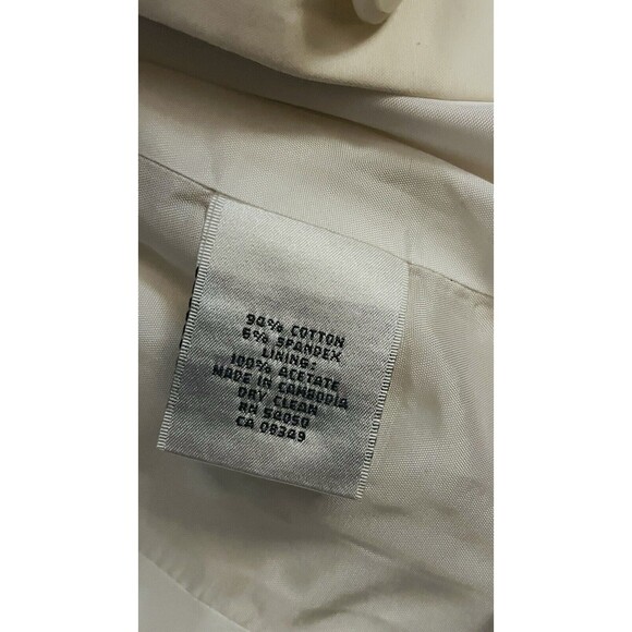 Jones New York Blazer Jacket Wm's 8 Lined Single Breasted 3 Button Ivory Career - Picture 7 of 7